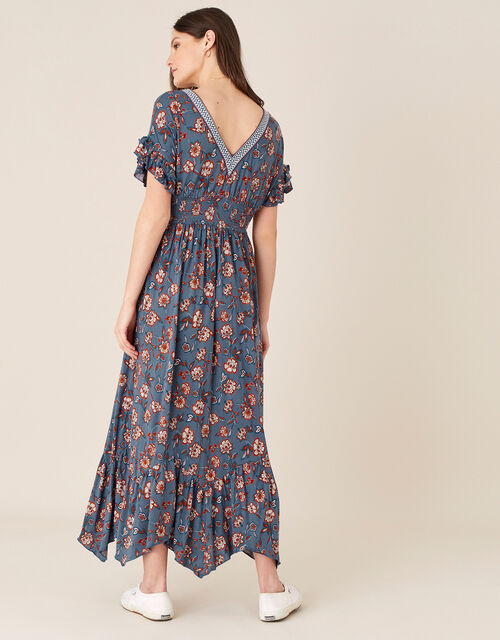 Etty Floral Jersey Maxi Dress, Blue (NAVY), large