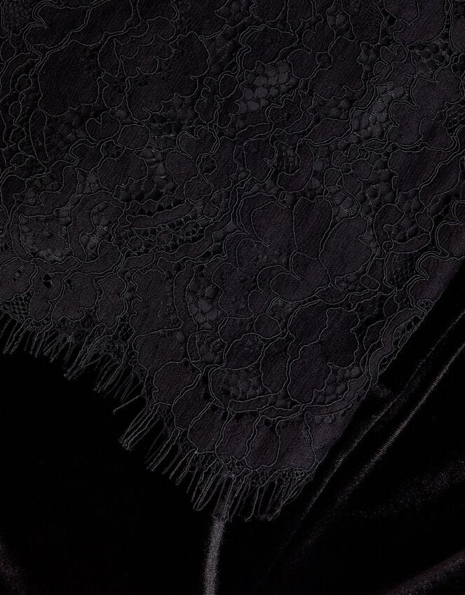 Lace Cami Top and Velvet Trousers Set, Black (BLACK), large