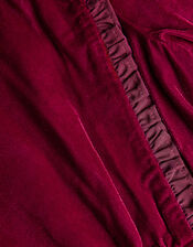 Velvet Ruffle Playsuit, Red (BURGUNDY), large