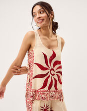 Sunnie Tie Cami Top, Ivory (IVORY), large