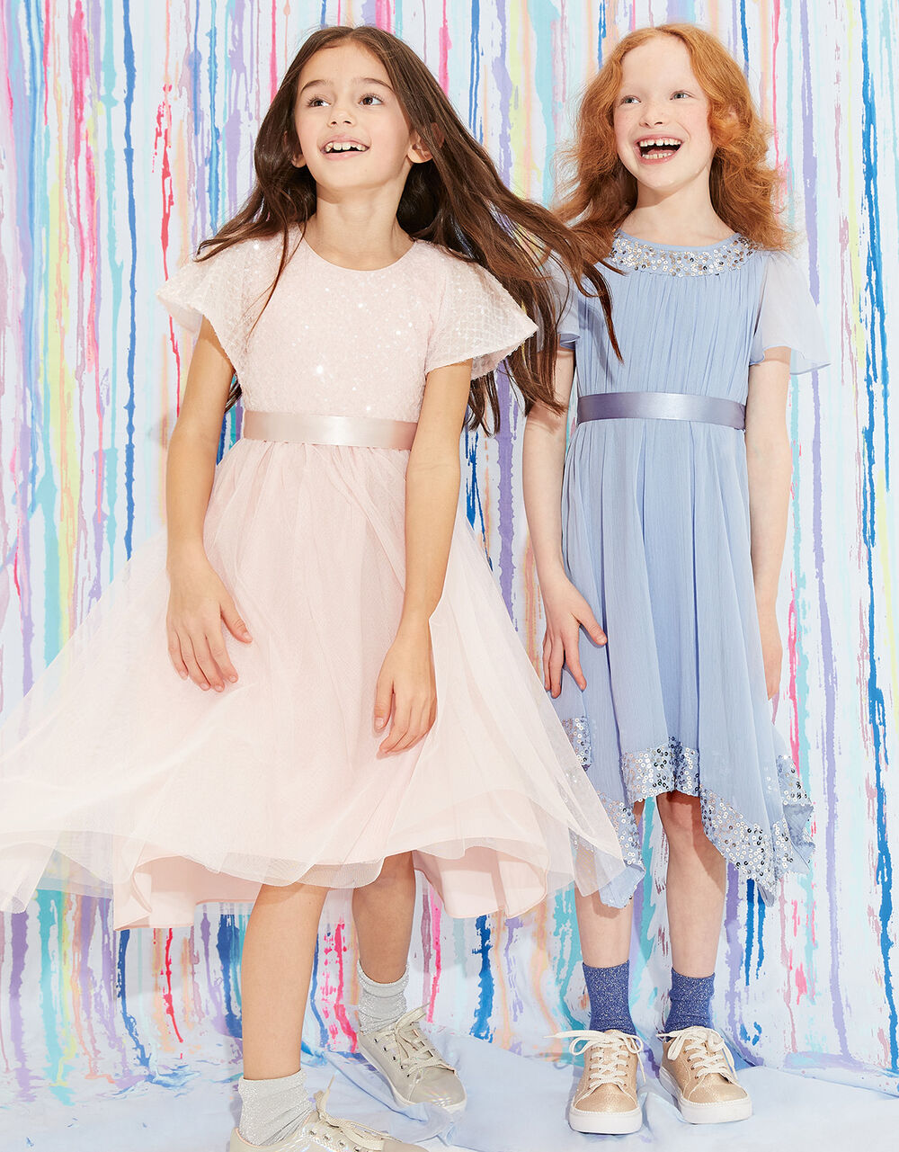 Children Girls 3-12yrs | Truth Cape Sleeve Dress Pink - QR26544