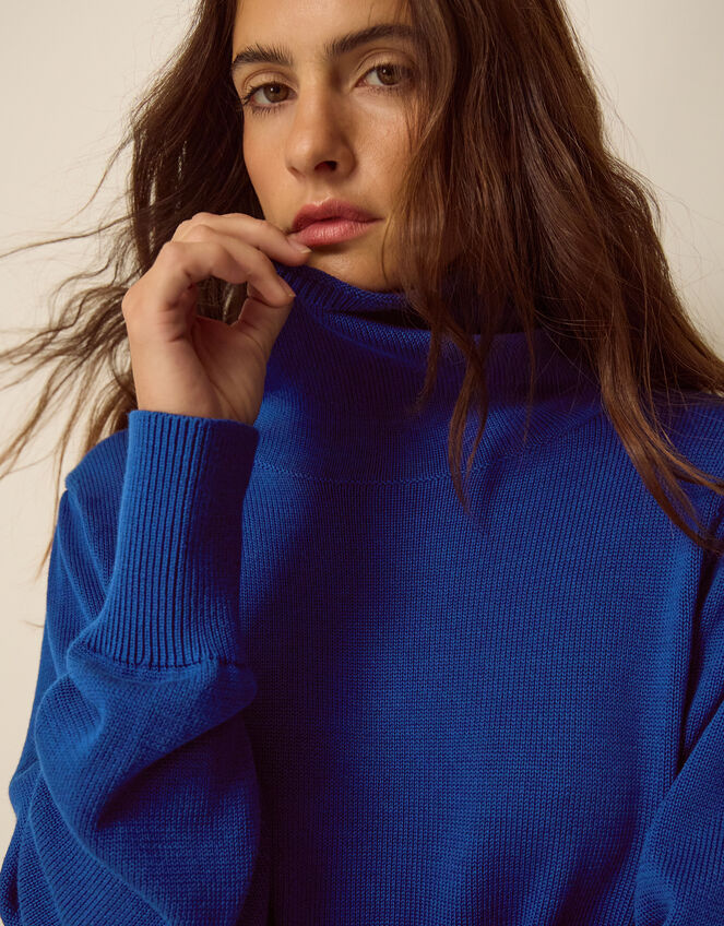 Hol High Neck Jumper, Blue (COBALT), large