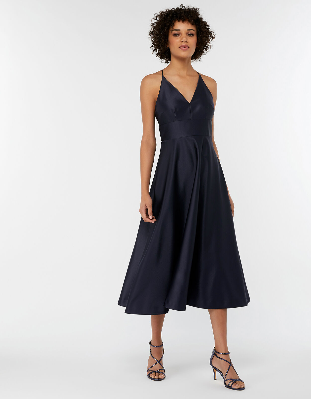 Abbey satin deals bow midi dress