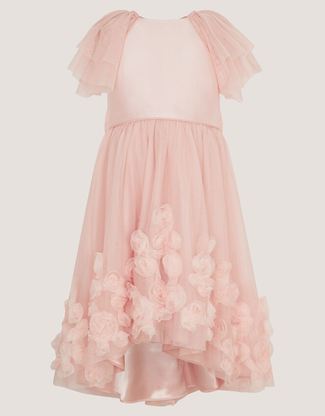 Eden Appliqu&eacute; Rose Tulle Dress, Pink (DUSKY PINK), large