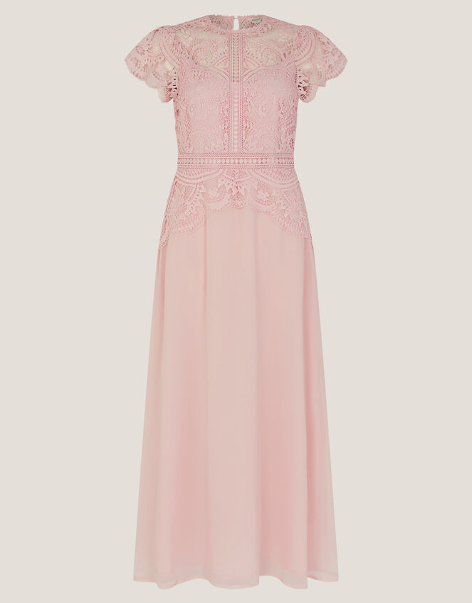 Monica Lace Midi Bridesmaid Dress, Pink (SOFT PINK), large