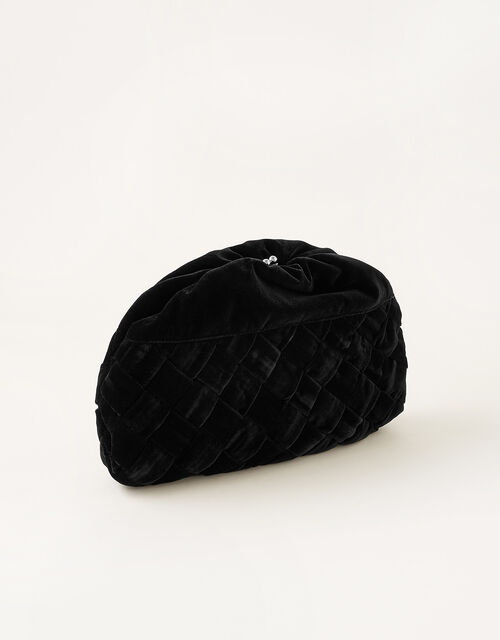 Quilted Velvet Clutch Bag, , large