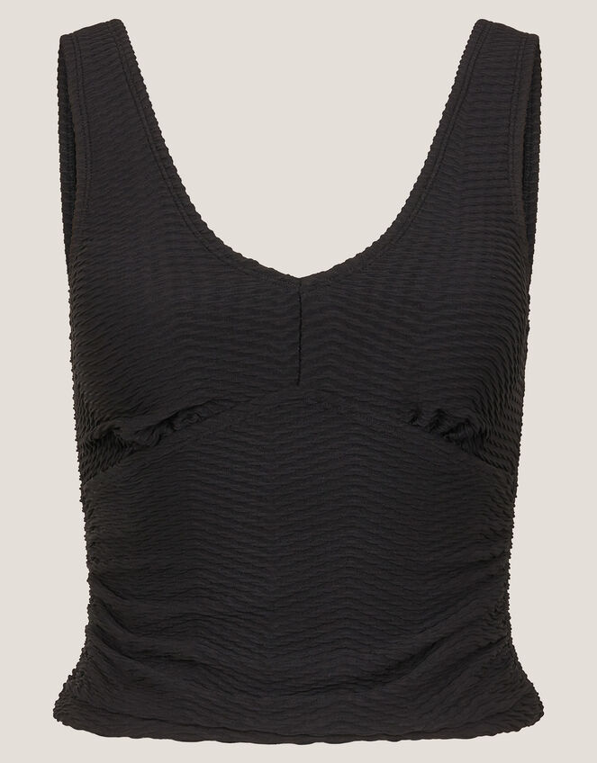 Alicia Rib Tankini Top, Black (BLACK), large