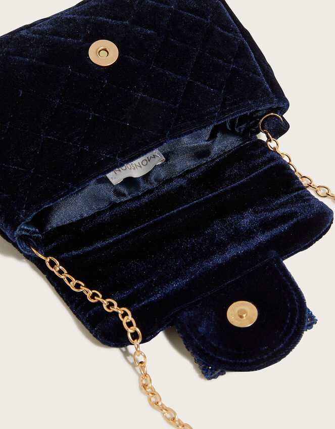 Dazzle Bow Velvet Quilted Bag, , large