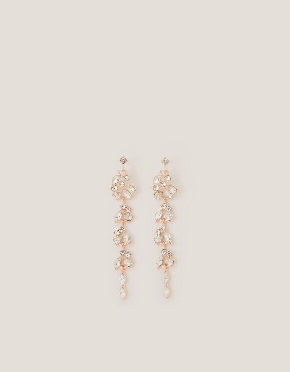 Diamanté Gemstone Drop Earrings, , large