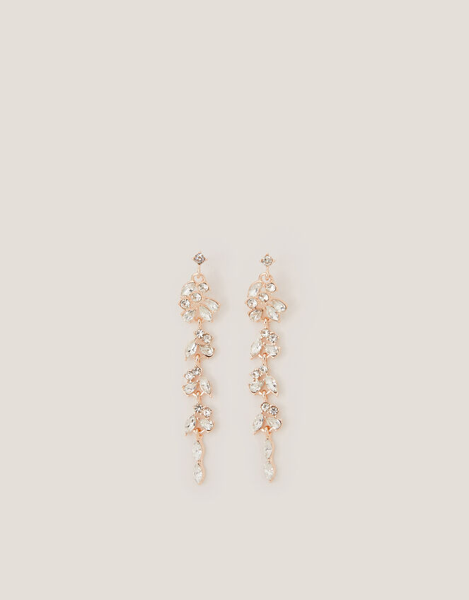Diamanté Gemstone Drop Earrings, , large