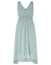 Dottie Sequin Hanky Hem Dress, Blue (BLUE), large