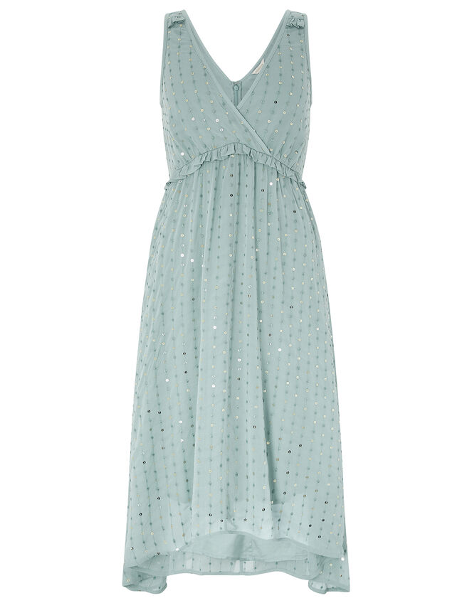 Dottie Sequin Hanky Hem Dress, Blue (BLUE), large