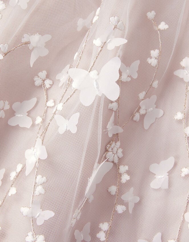 Astrid Appliqu&eacute; Butterfly Swing Dress, White (WARM IVORY), large