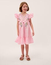 Embroidered Butterfly Bodice Dress, Pink (PINK), large