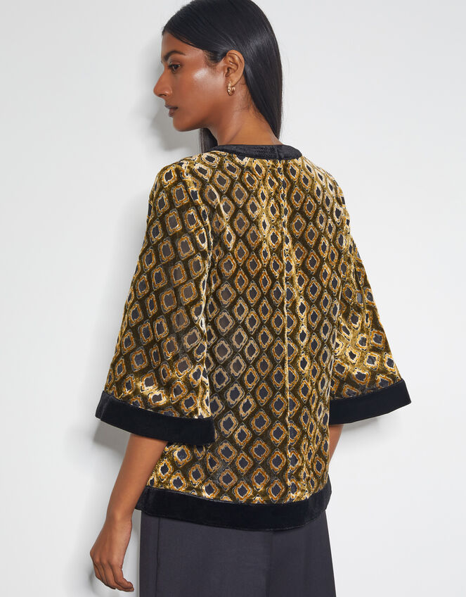 Jade Devoré Velvet Top, Brown (CHOCOLATE), large