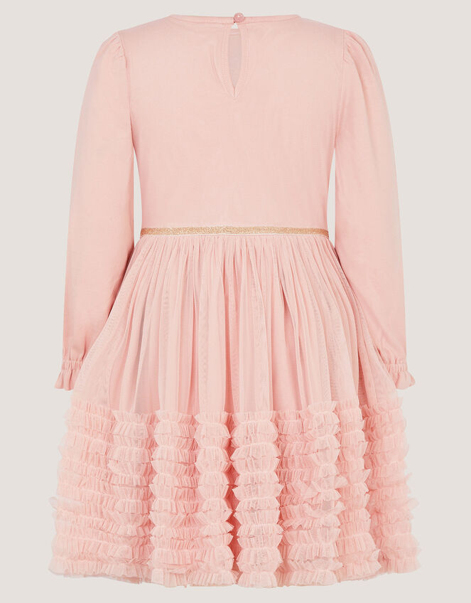 Sequin Floral Ruffle Disco Dress, Pink (PINK), large