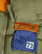 Water-Resistant Colourblock Puffer Jacket, Multi (MULTI), large
