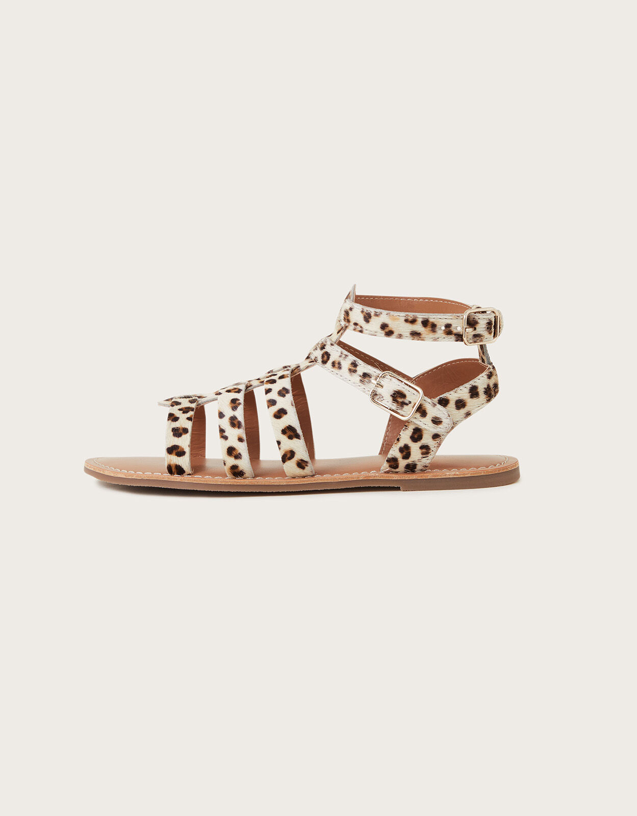 White leopard cheap sandals