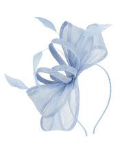 Blair Bow Feather Fascintator, Blue (BLUE), large