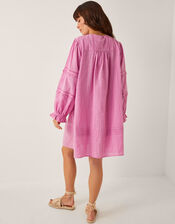 Cosima Pintuck Broderie Mini Dress, Purple (LILAC), large