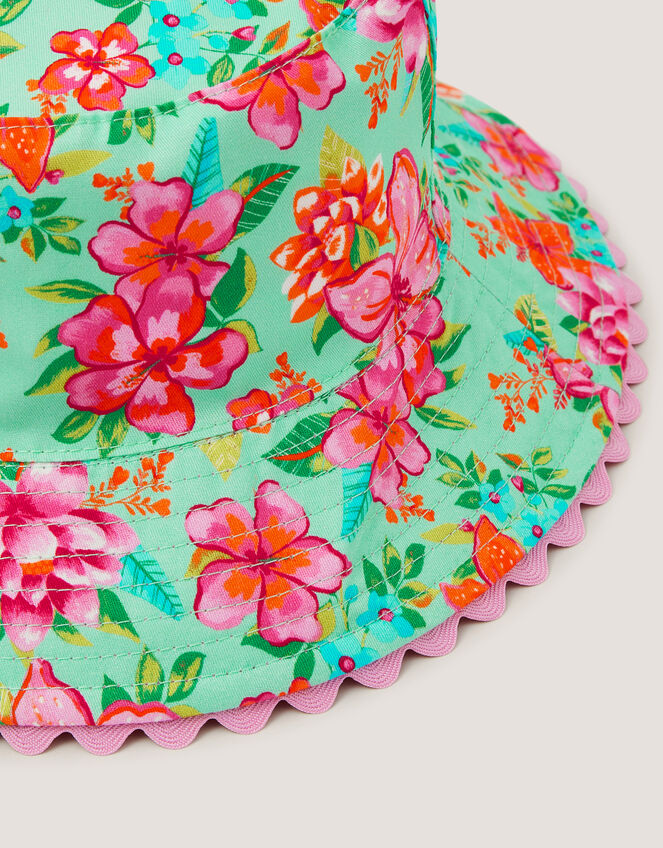 Tropical Flower Reversible Bucket Hat, Multi (MULTI), large