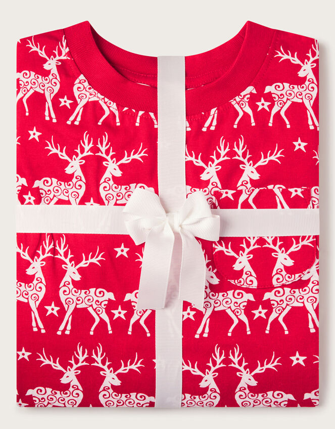 Reindeer Jersey Pyjama Set, Red (RED), large