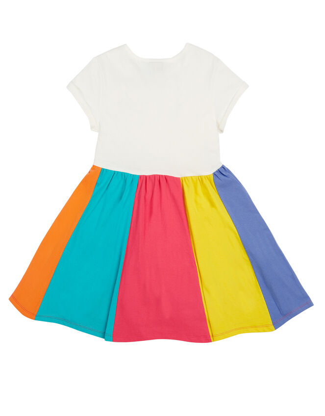Frugi Rainbow Jersey T-Shirt Dress, Multi (MULTI), large