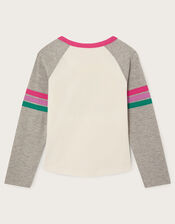 Long Sleeve Raglan Heart Graphic Top, Ivory (IVORY), large