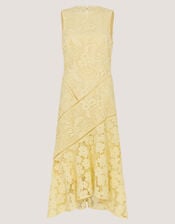 Gianna Sleeveless Lace Midi Dress, Yellow (YELLOW), large