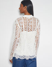 Lottie Lace Shirt, Ivory (IVORY), large