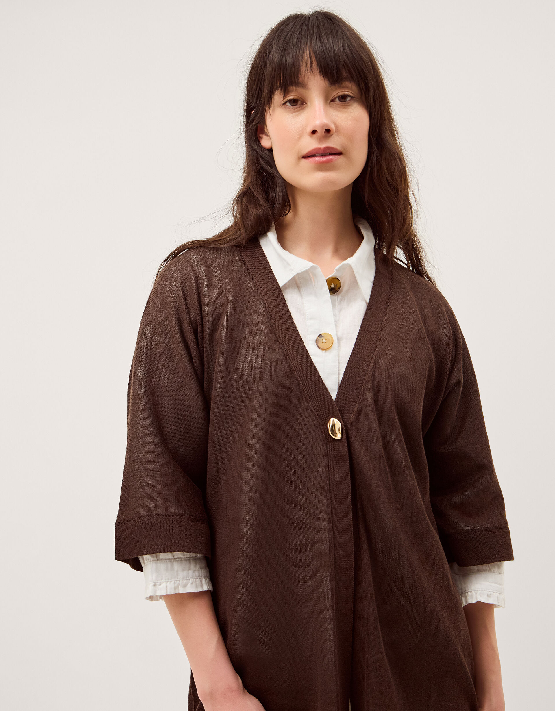 Lo Longline Cardigan Brown | Cardigans | Monsoon UK.