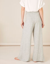 Wide-Leg Knit Lounge Trousers , Grey (GREY), large