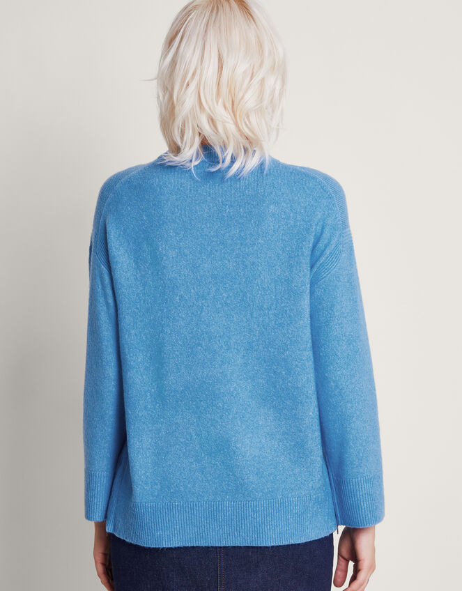 Zoya Zip Side Jumper, Blue (BLUE), large