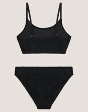 Starfish Textured Bikini Set, Black (BLACK), large