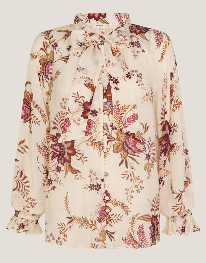 Yasmina Floral Print Blouse, Ivory (IVORY), large