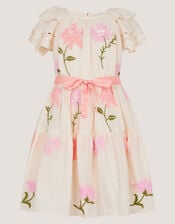 Floral Embellished Lace Dress, Ivory (IVORY), large
