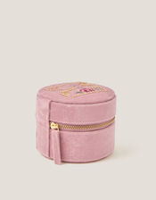Floral Embroidered Initial Jewellery Box, Pink (PINK), large