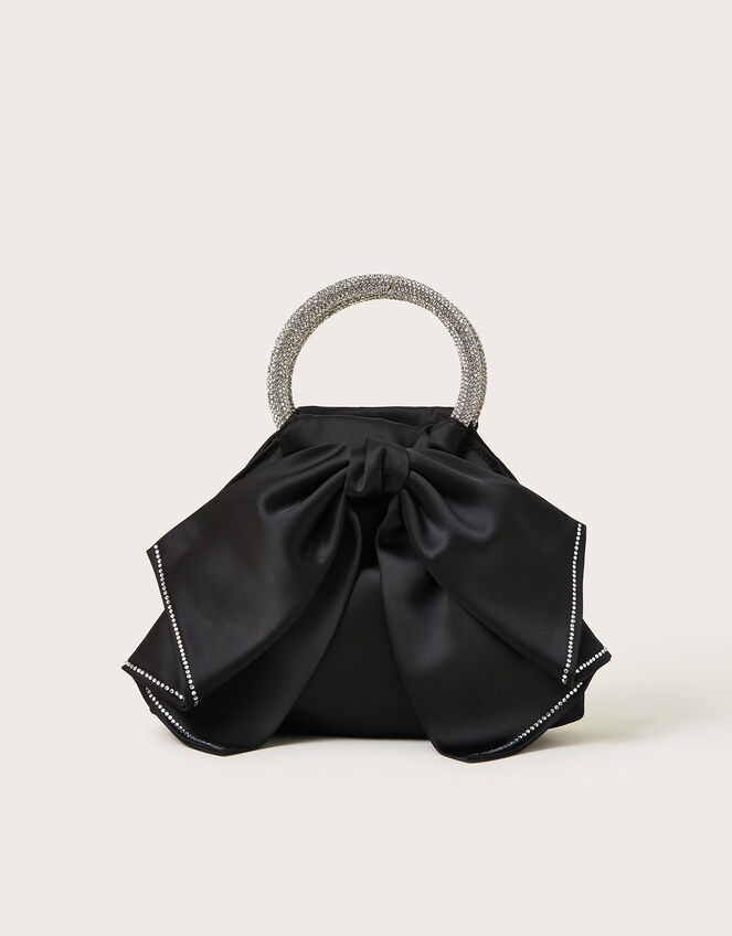 Bow Dazzle Handle Bag, Black (BLACK), large