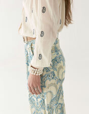 Maison Hotel Dylan Paisley Embroidered Shirt, Ivory (IVORY), large