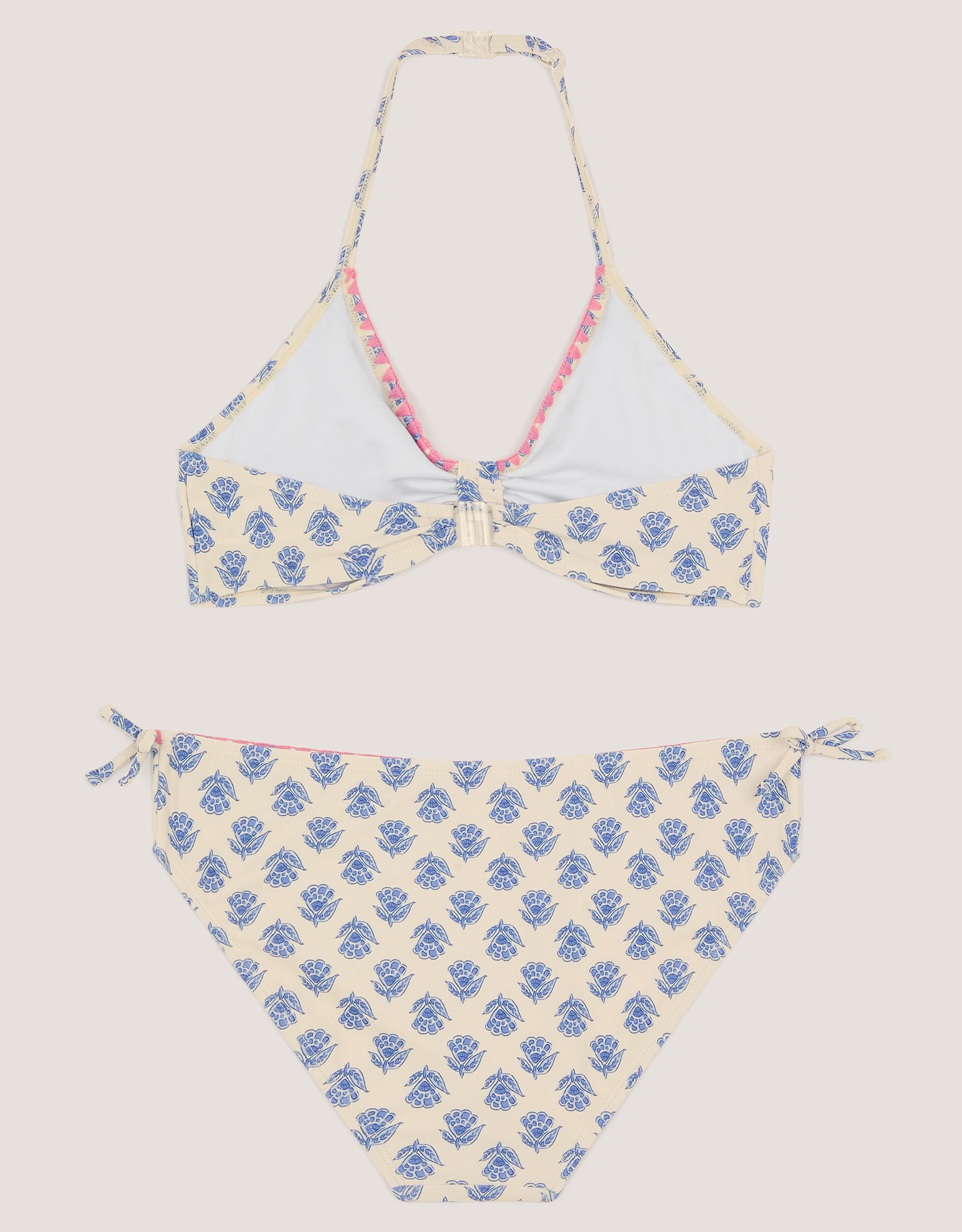 Floral Print Halter Bikini Set White | Girls' Beach & Swimwear ...
