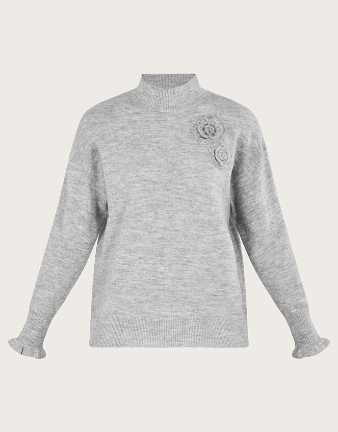 Char Corsage Jumper, Grey (GREY MARL), large