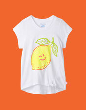 Hatley Happy Lemon Tie-Front T-Shirt, White (WHITE), large