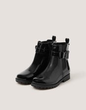 Bow Patent Chelsea Boot School Shoes, Black (BLACK), large