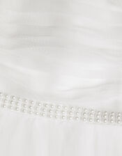 Fleur Pearly Tulle Communion Dress, White (WHITE), large