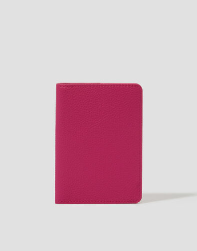 Faux Leather Passport Holder, Pink (PINK), large