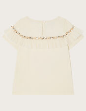 Jewel Yoke T-Shirt, Ivory (IVORY), large