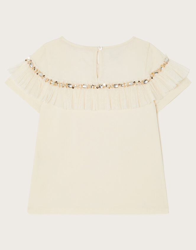 Jewel Yoke T-Shirt, Ivory (IVORY), large