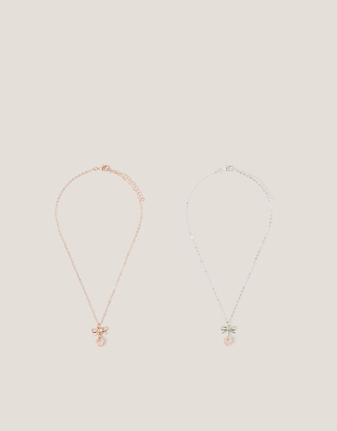 Bow Heart Pendant Necklace Gift Set, , large