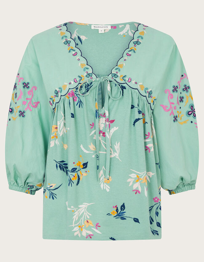 Green Multi Floral Top main image 1