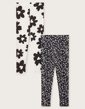 2-Pack Floral Leggings, Black (BLACK), large